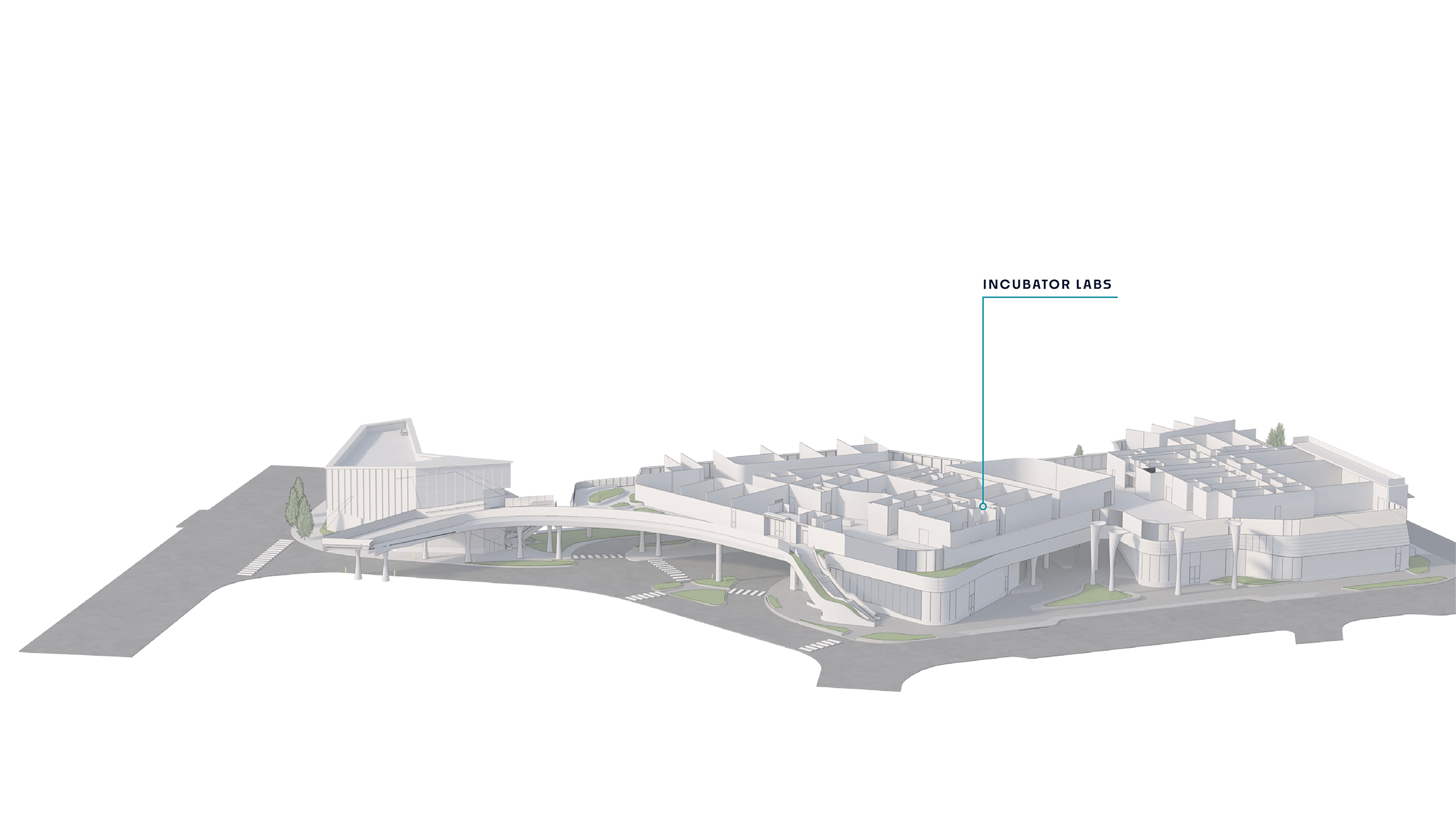 3D model depicting level 2 of the Seaport Circle building
