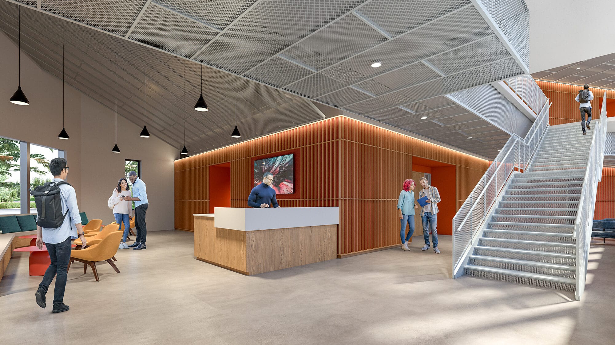 Tenants enjoying a modern, high-class life science pavilion